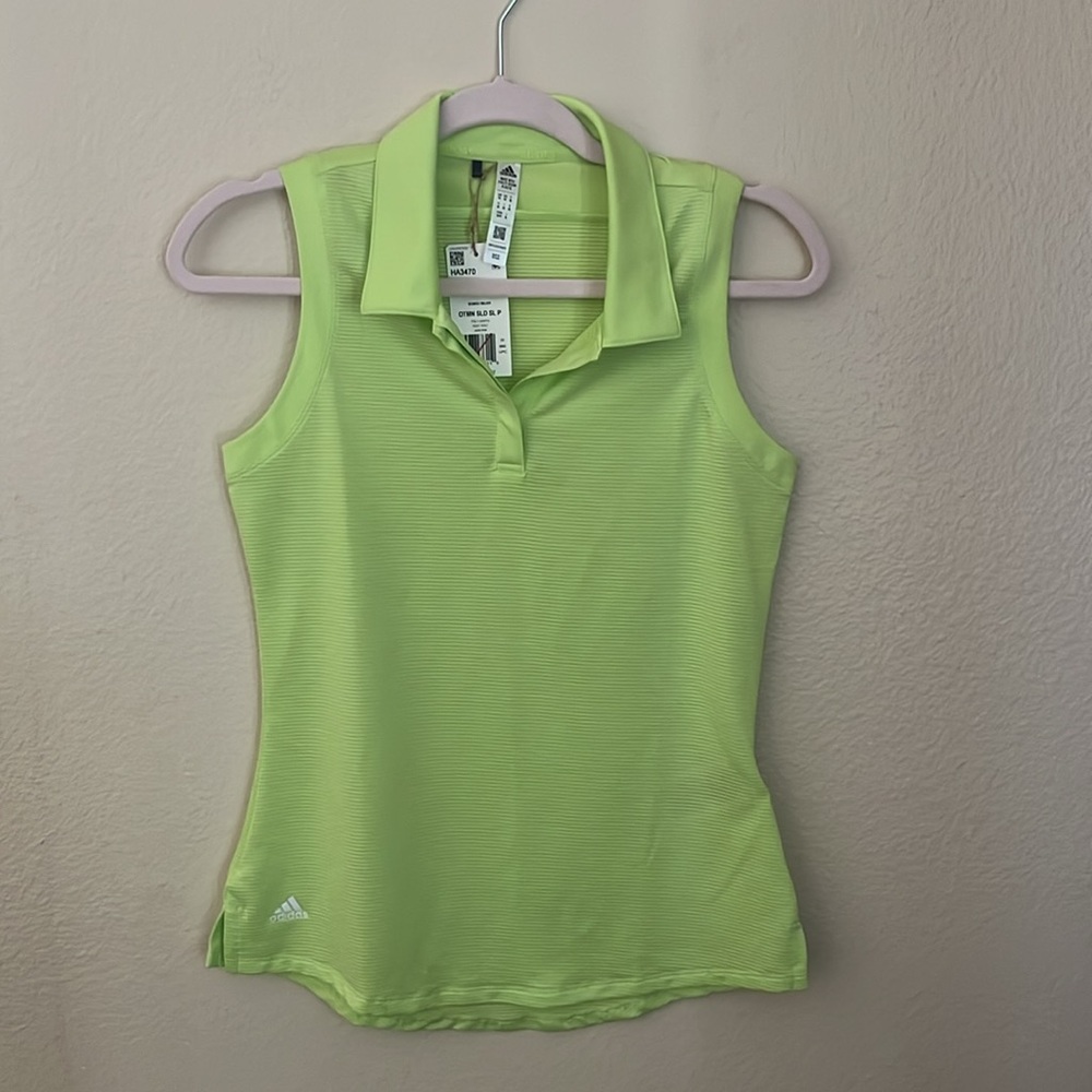 Adidas Women Golf Polo Shirt Pulse Lime Size XS